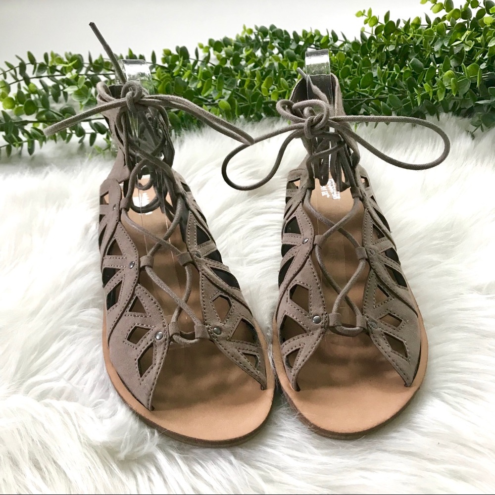 SOLD: Mossimo Slate Laceup Cutout Gladiator Sandal - Picture 2 of 5